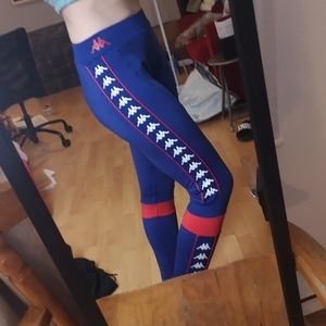 Kappa royal blue/ red classic leggings, size medium